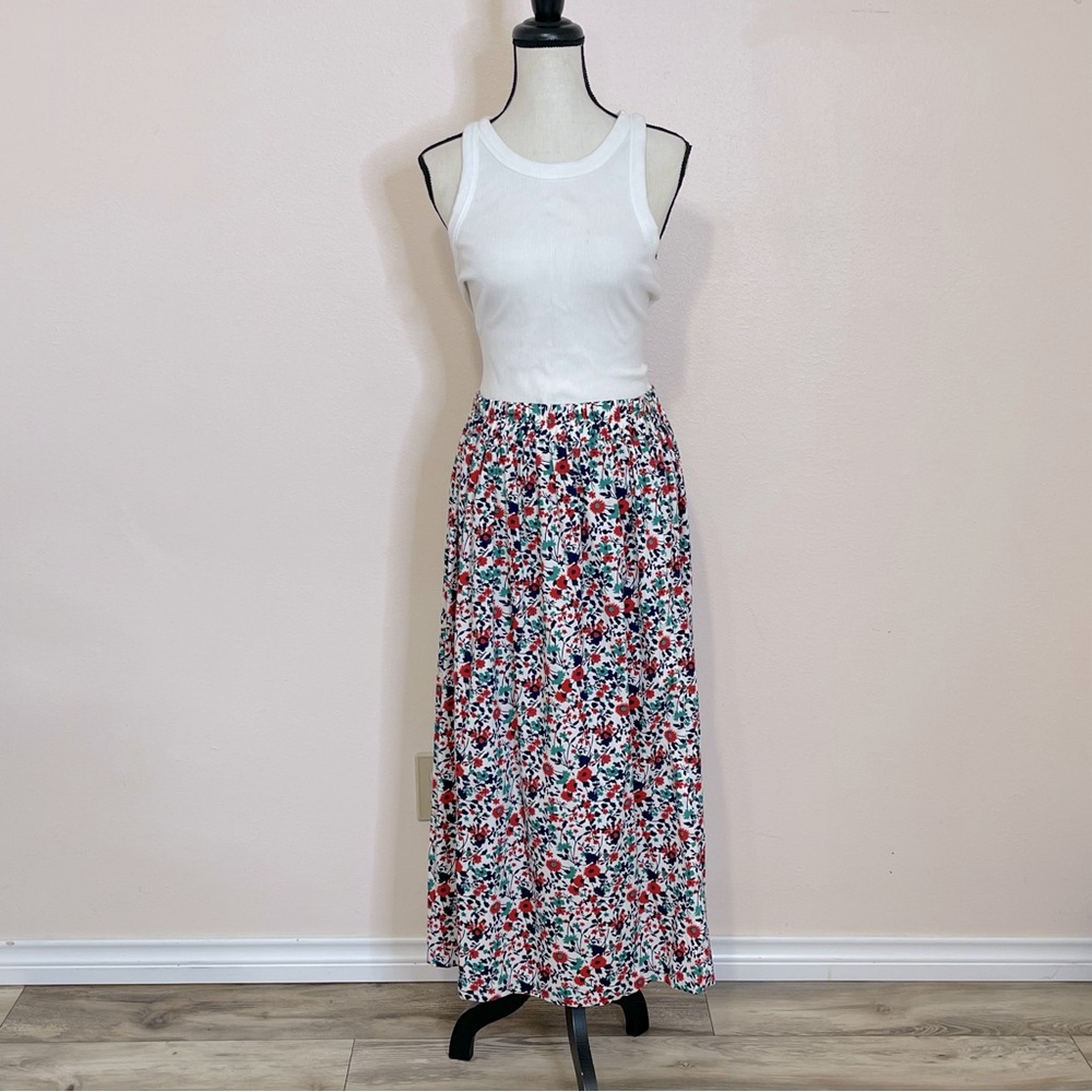 Vintage J. Jill Ltd. Floral Midi Modest Skirt Size Medium